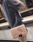 Fashion Khaki Grid Shape Design Pure Color Shoulder Bag