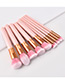 Fashion Pink Oblique Shape Design Cosmetic Brush(10pcs)