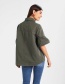 Fashion Olive Green Button Decorated Coat