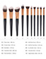 Fashion Black Round Shape Decorated Makeup Brush (10 Pcs )