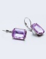 Fashion Plum Red Square Shape Decorated Earrings