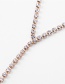 Fashion Gold Color Full Diamond Decorated Y Shape Necklace