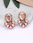 Fashion Pink Full Diamond Decorated Hollow Out Earrings