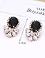 Fashion White Full Diamond Decorated Hollow Out Earrings