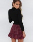 Fashion Black Grid Pattern Decorated Simple Skirt