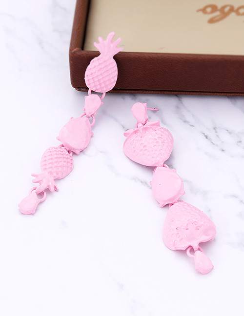 Fashion Pink Strawberry Shape Decorated Earrings