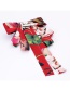 Elegant Red Flower Pattern Decorated Bowknot Brooch