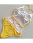 Fashion Yellow Pure Color Decorated Swimwear