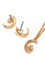 Fashion Gold Color Moon Shape Decorated Earrings (6 Pcs )