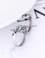 Fashion Silver Color+black Leopard Shape Decorated Ring