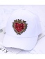 Fashion White Heart Shape Decorated Baseball Cap