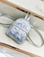 Fashion Silver Color Pure Color Decorated Backpack
