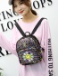 Fashion Silver Color Flower Pattern Decorated Backpack