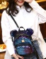 Fashion Blue Pure Color Decorated Paillette Backpack