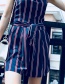 Fashion Navy Stripe Pattern Decorated Skirt
