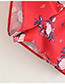 Fashion Red Flower Pattern Decorated Pants