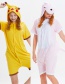 Lovely Yellow+white Giraffe Pattern Decorated One-piece Pajamas(for Adult)