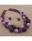 Fashion Purple Beads Decorated Double Layer Jewelry Sets