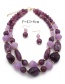 Fashion Purple Beads Decorated Double Layer Jewelry Sets