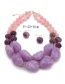 Fashion Purple+pink Color Matching Design Double Layer Jewelry Sets