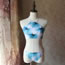 Sexy Blue Off-the-shoulder Design Split Bikini