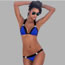 Sexy Sapphire Blue+black Color Matching Design Larger Size Bikini