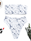 Fashion White Lines Pattern Decorated Strapless Bikini