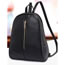 Fashion Black Pure Color Decorated High-capacity Backpack