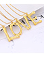 Fashion Gold Color Letter F Pendant Decorated Necklace