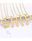 Fashion Gold Color Letter E Pendant Decorated Necklace