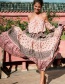 Elegant Pink Flower Pattern Decorated Skirt