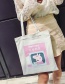 Fashion White Peppa Pig Pattern Decorated Shoulder Bag
