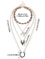 Fashion Gold Color Moon Shape Decorated Multi-layer Necklaces