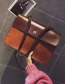 Fashion Brown Square Shape Decorated Bag