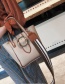 Fashion Beige Belt Buckle Decorated Bag