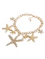 Fashion Gold Color Star Shape Decorated Pure Color Necklace