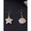 Fashion Light Pink Pentagon&shell Decorated Earrings