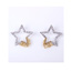 Fashion Silver Color+gold Color Pentagon Decorated Hollow Out Earrings