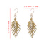 Fashion Gold Color Leaf Decorated Pure Color Earrings