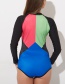 Sexy Multi-color Color Matching Design One-piece Swimwear