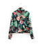 Fashion Black Leaf&flower Pattern Decorated Coat