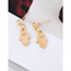 Elegant Gold Color Palm Pendant Decorated Pure Color Earrings