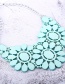 Trendy Blue Flowers Decorated Hollow Out Necklace