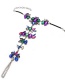 Trendy Black Flower Decorated Pure Color Anklet