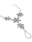 Trendy Silver Color Flower Shape Decorated Pure Color Anklet