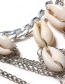 Trendy Silver Color Shells Decorated Multi-layer Anklet