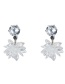 Elegant White Hollow Out Design Snowflake Shape Earrings