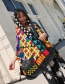Fashion Multi-color Grid Pattern Decorated Shawl
