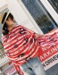 Fashion Red Stripe Pattern Decorated Shawl
