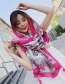 Fashion Pink Flower Pattern Decorated Shawl